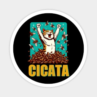 Cicata Funny Cicada Cat Magnet